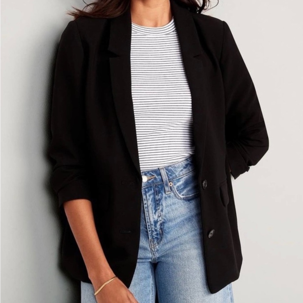 Old Navy black crepe suit blazer for women